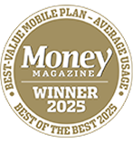 2025 Money Magazine Award for Best Value Mobile Plan - Average Usage