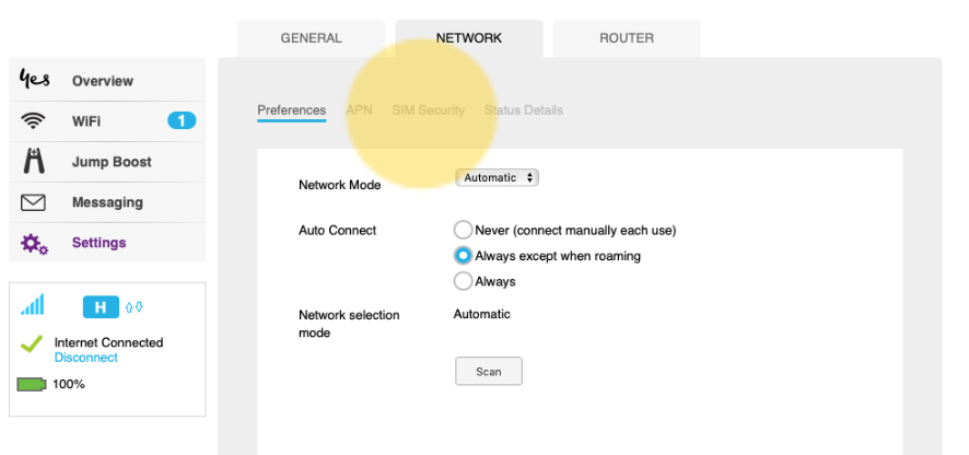 Settings > Network > SIM Security