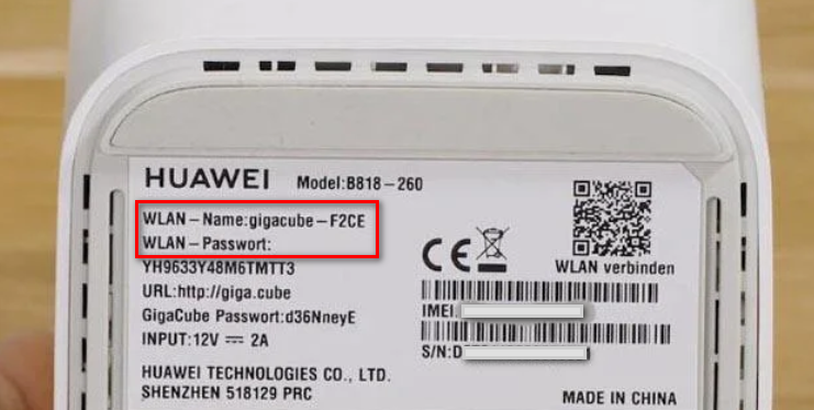 Huawei B818 or B628 WiFi name