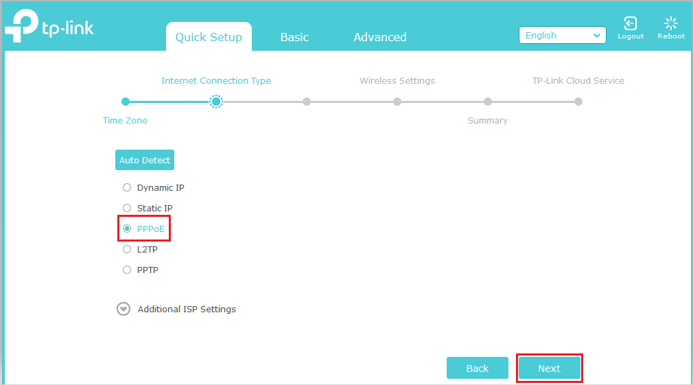 tp link modem quick setup