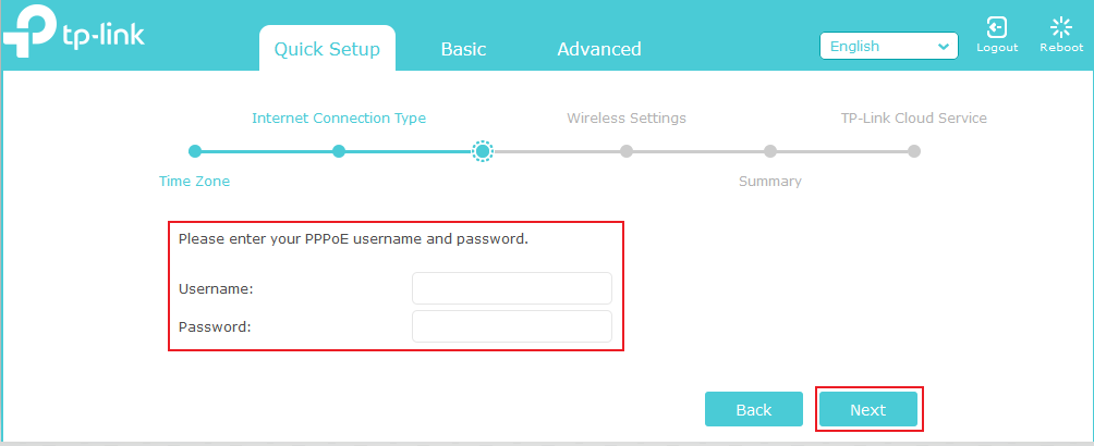 tp link modem quick setup