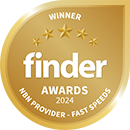 Finder 2024 Winner for NBN Provider-Fast Speeds award