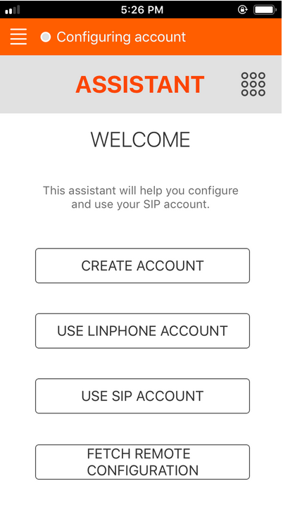 linphone ios app switch account